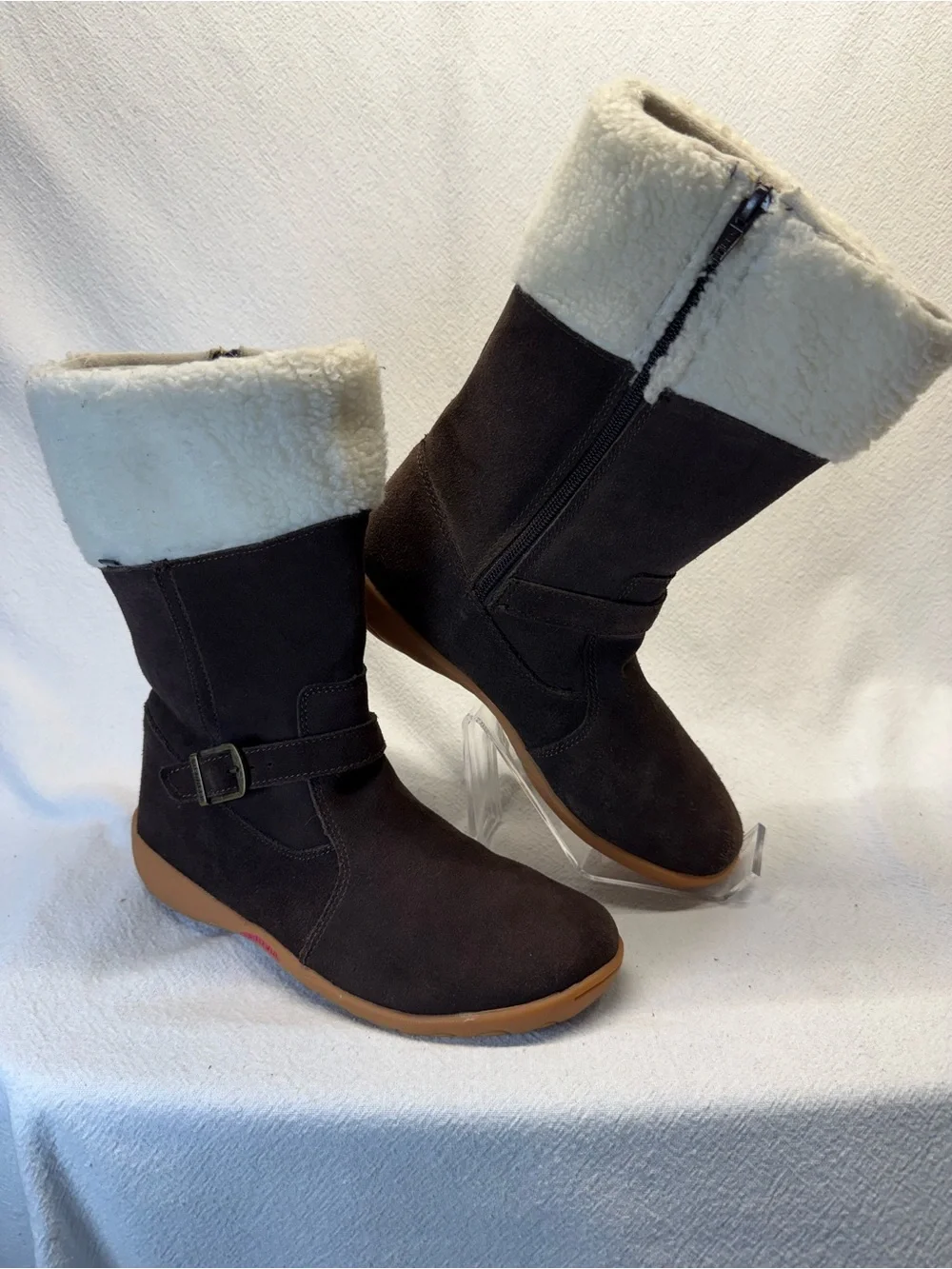 Merrell Dark Brown Faux-Shearling Mid-Calf Winter Boots Boys or Girls Waterproof